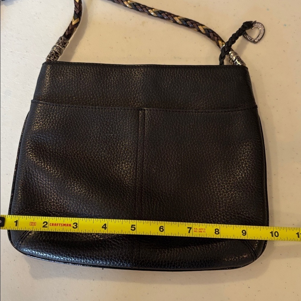 Brighton Black Leather Shoulder Bag Braided Strap - Picture 14 of 14